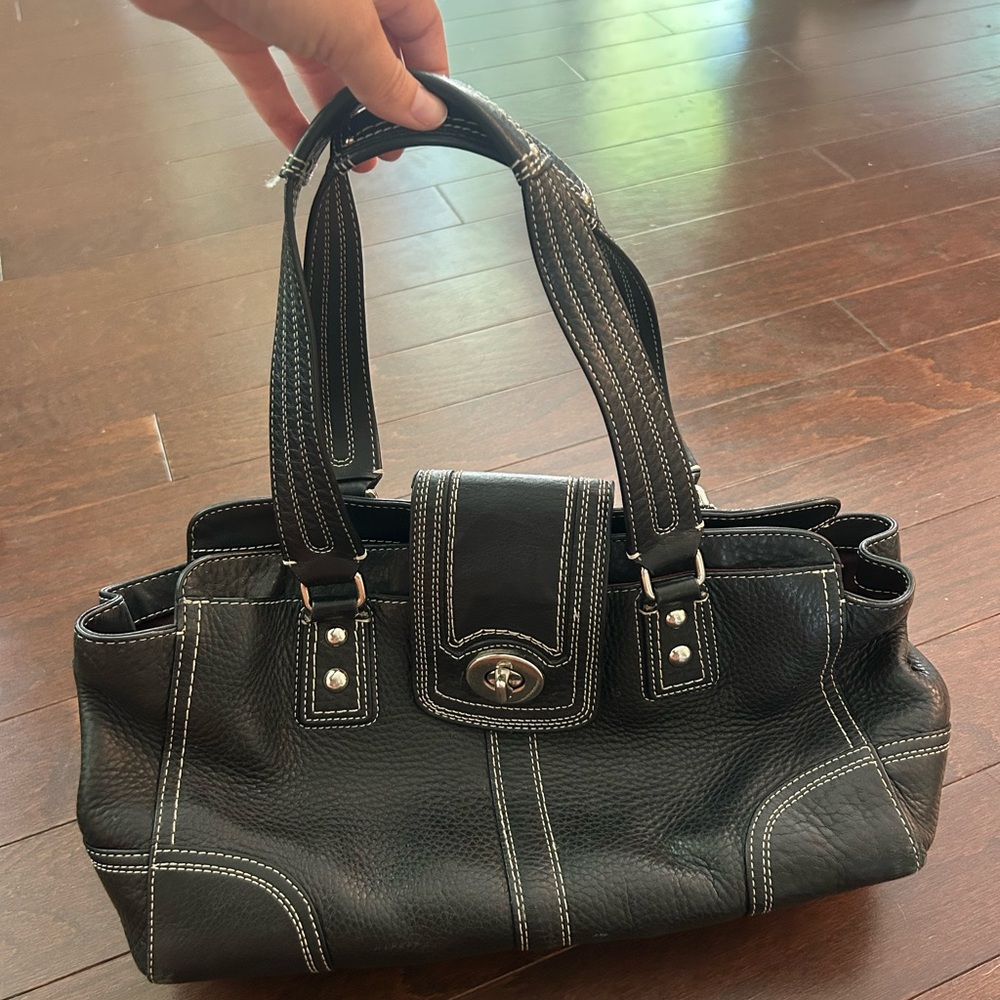 Vintage Coach Black Leather Purse